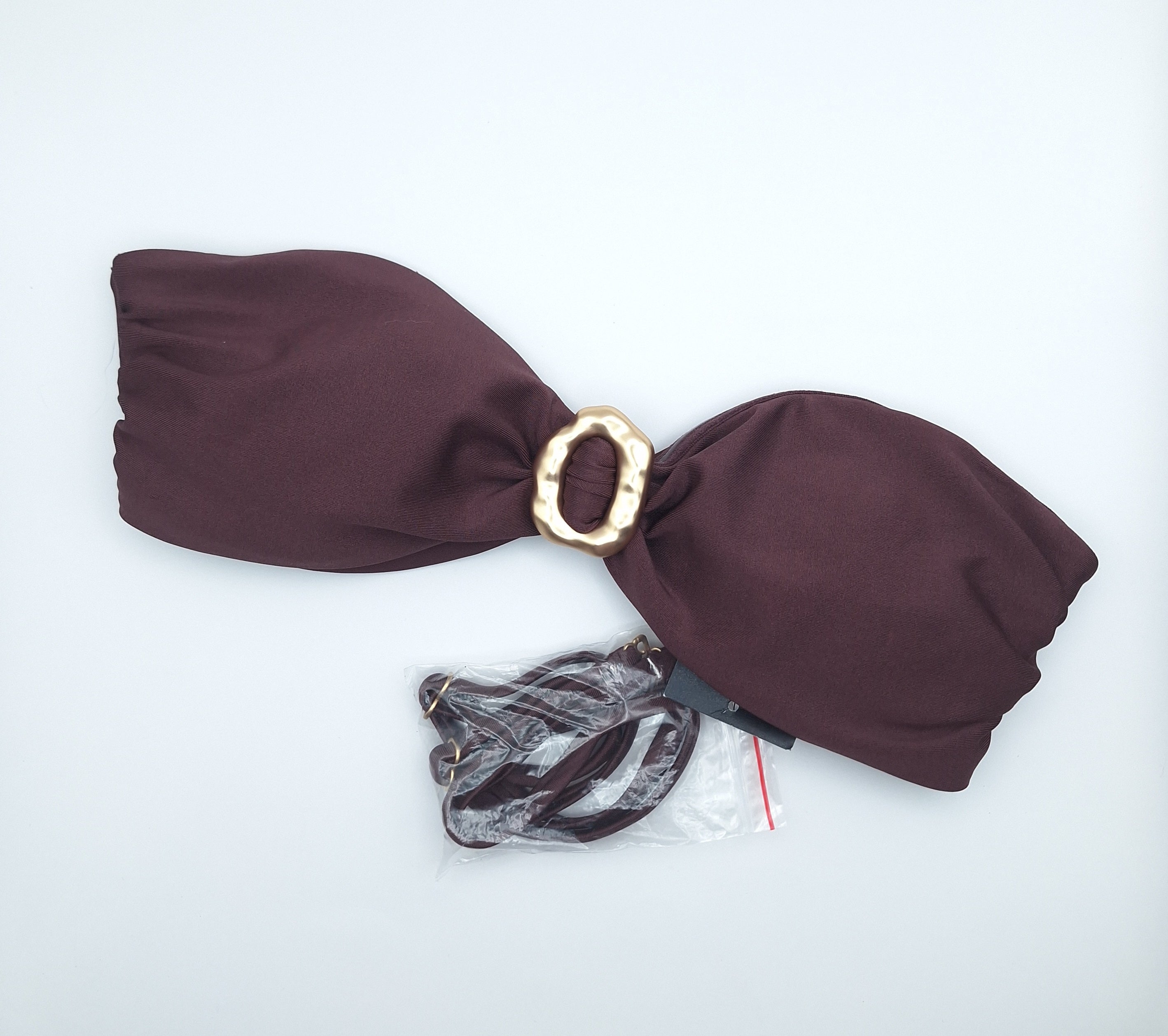 Cotton On Womens Strapless Gathered Bandeau Bikini Top