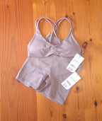 Cotton on Womens Ultra Soft Scrunch Front Strappy Crop and Ultra Soft Invisible Scrunch Shortie Short
