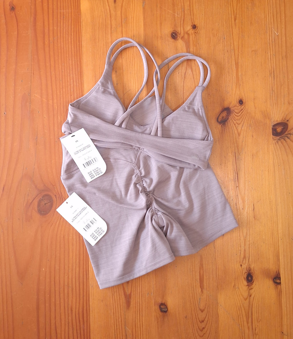 Cotton on Womens Ultra Soft Scrunch Front Strappy Crop and Ultra Soft Invisible Scrunch Shortie Short