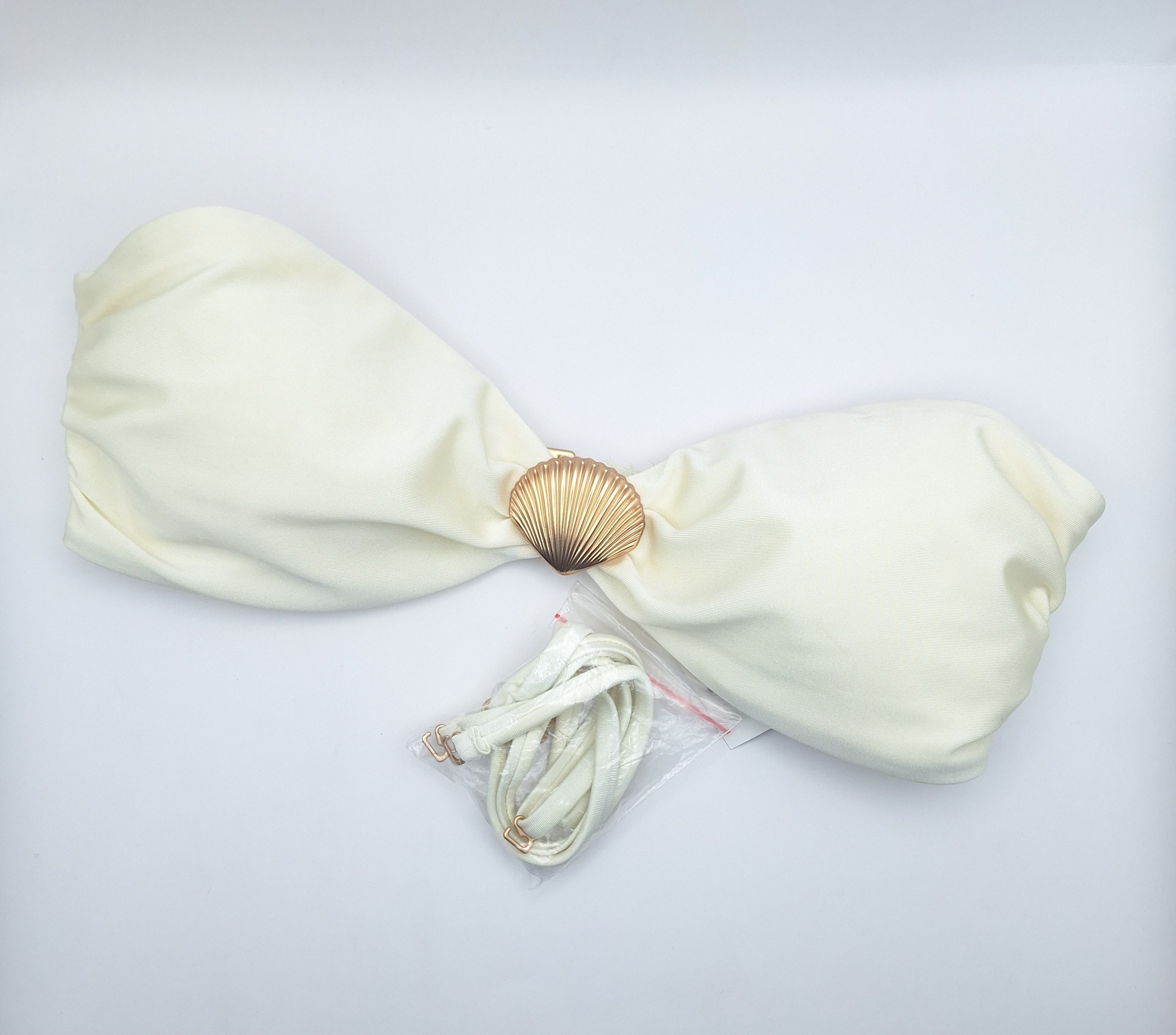 Cotton On Womens Strapless Gathered Bandeau Bikini Top