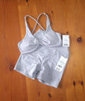 Cotton On Womens Gym Set:Ultra Soft Twist Front Crop and Ultra soft Invisible Scrunch Shortie Short