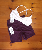 Cotton on Womens Gym Set Ultra Soft Minimal Strappy Crop and Ultra Soft Invisible Scrunch Shortie Short