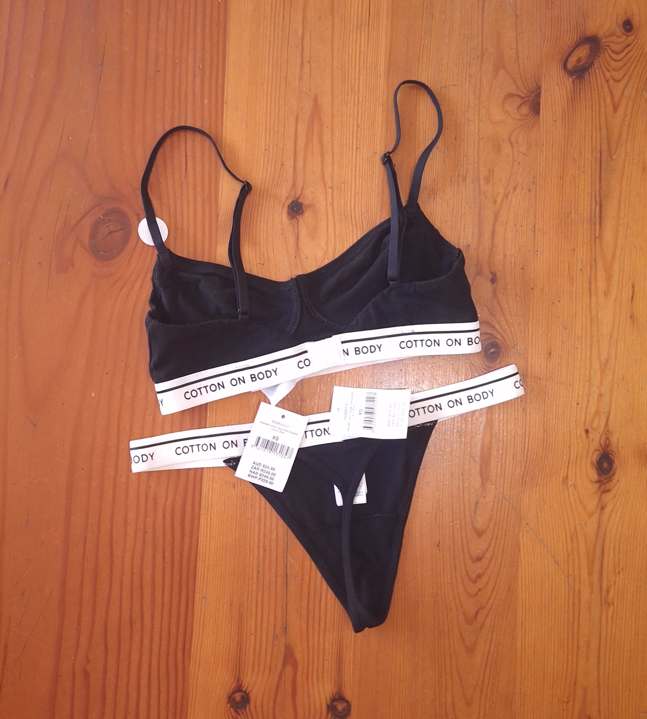 Cotton On Womens Branded Balconette Bralette and Tanga G String Brief Set