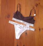 Cotton On Womens Branded Balconette Bralette and Tanga G String Brief Set