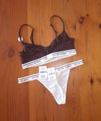 Cotton On Womens Branded Balconette Bralette and Tanga G String Brief Set