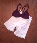 Cotton On Womens Gym Set:Ultra Soft Scrunch Front Strappy Crop and Ultra Soft Side Pocket Bike Short