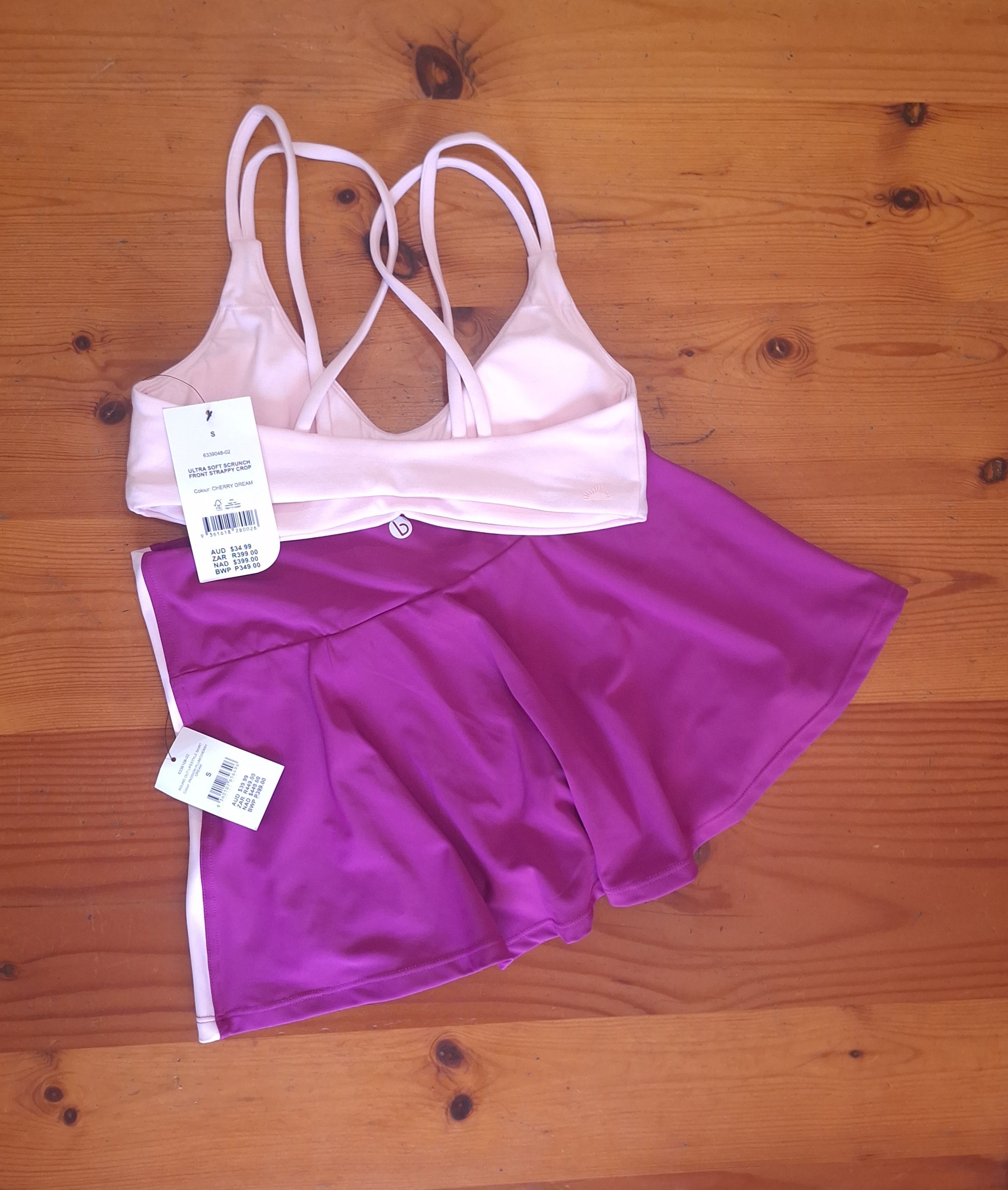 Cotton On Womens Gym Set Ultra Soft Scrunch Front Strappy Crop and Round Out Lifestyle Skirt