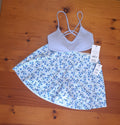 Cotton On Womens Gym Set Ultra Soft Scoop V Crop and Active Full Circle Skirt
