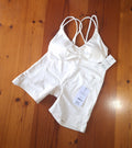 Cotton On Womens Gym Set:Ultra Soft Scrunch Front Strappy Crop and Ultra Soft Side Pocket Bike Short