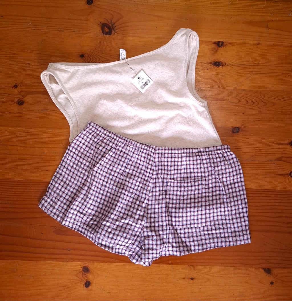 Cotton On Womens Dreamy Soft Tank And Cosy Soft Flannel Short