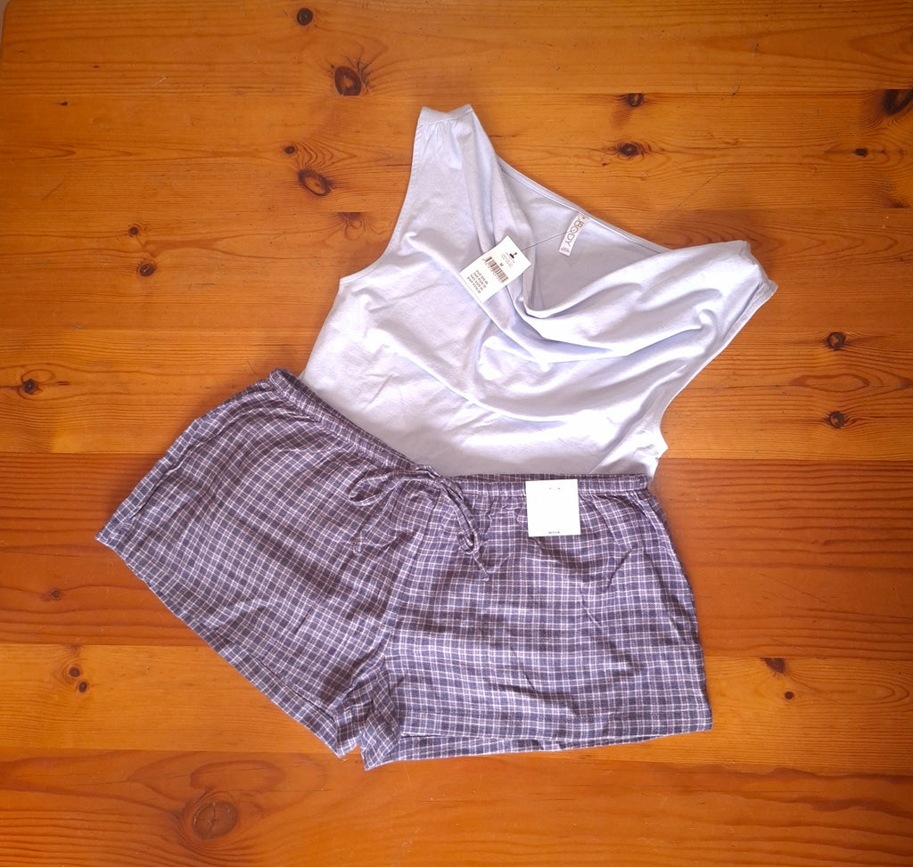 Cotton On Womens Dreamy Soft Tank And Cosy Soft Flannel Short