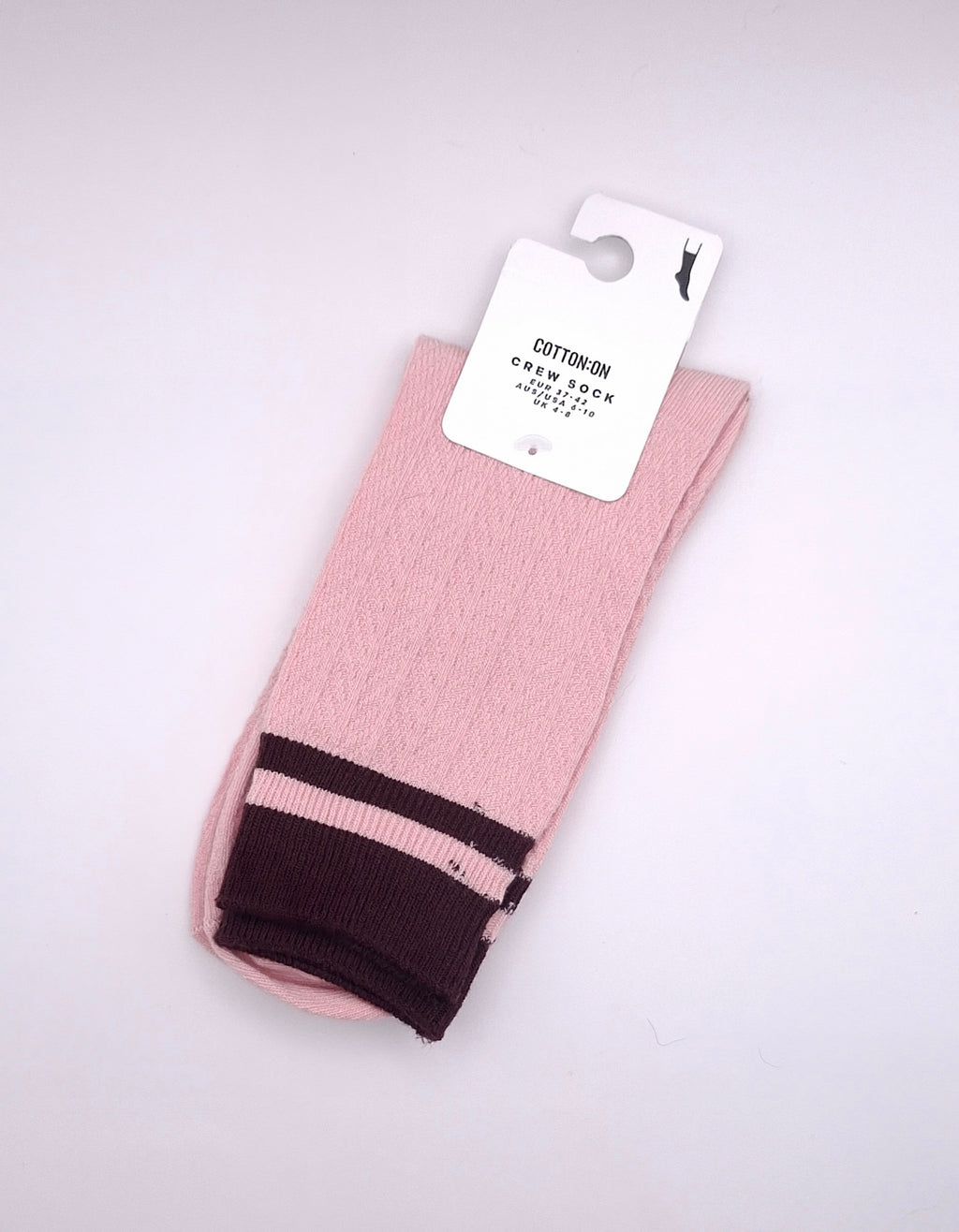 Cotton On Textured Stripe Crew Sock