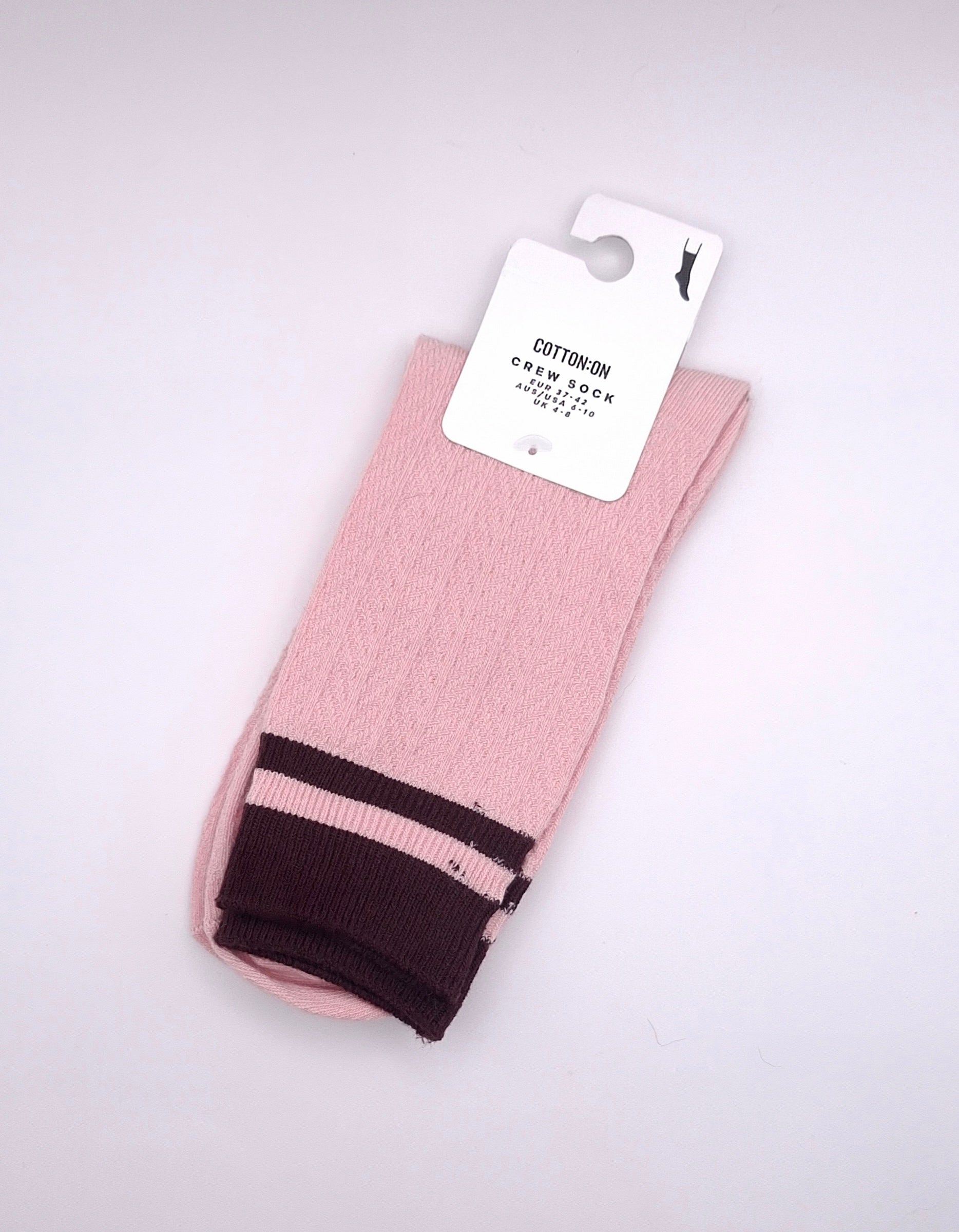 Cotton On Textured Stripe Crew Sock