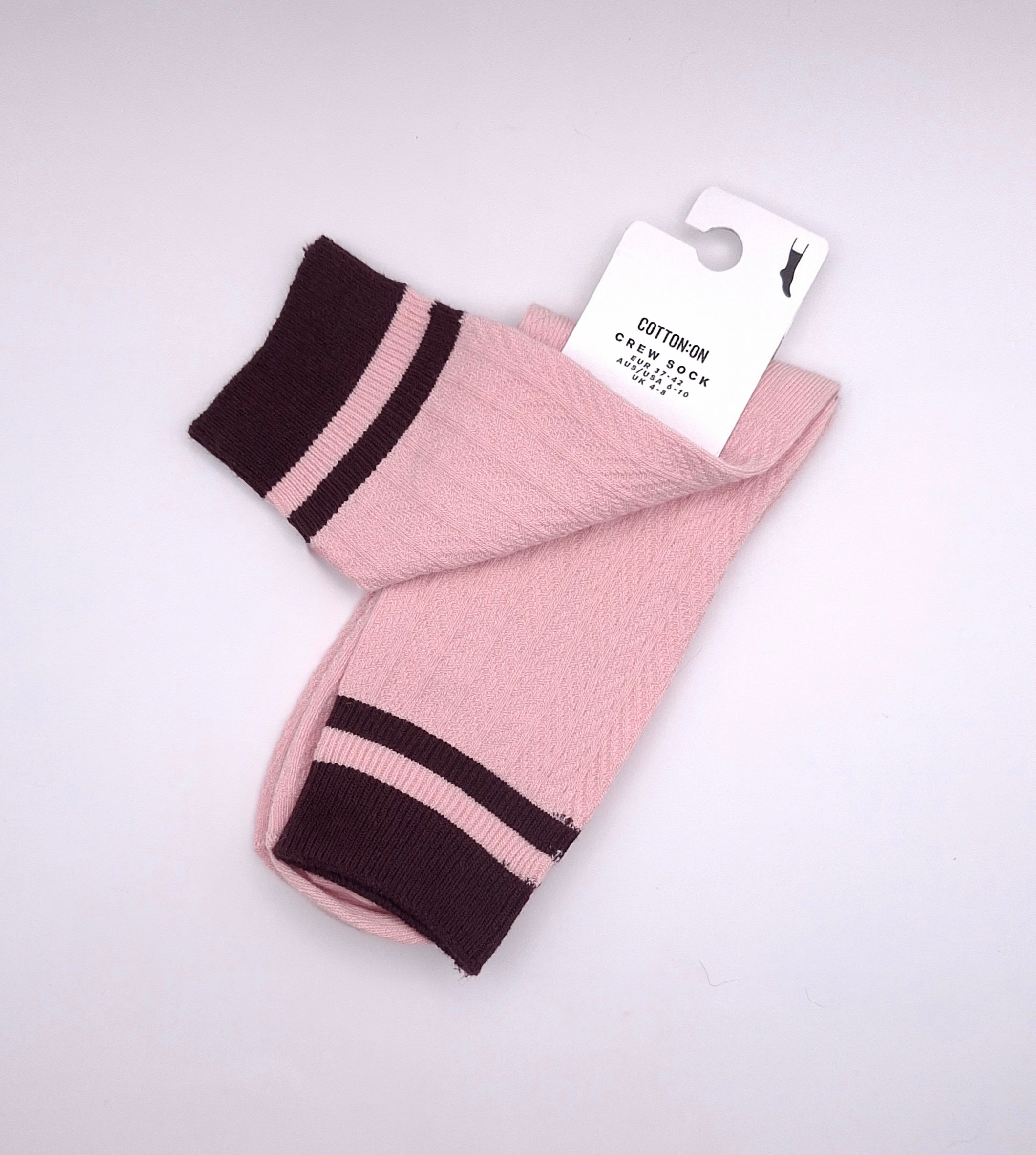 Cotton On Textured Stripe Crew Sock