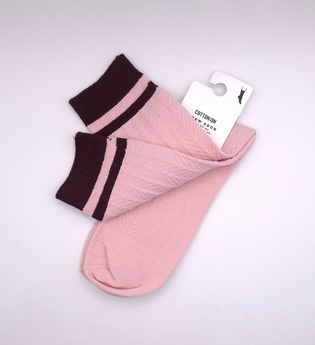 Cotton On Textured Stripe Crew Sock