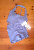 Cotton On Womens Gym Set Ultra Soft T-Bar Tank and Ultra Soft Invisible Scrunch Shortie Short