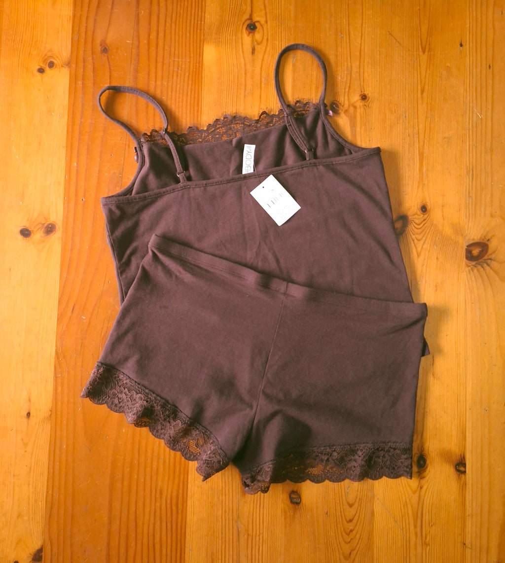 Cotton On Womens Dreamy Soft Lace Overlay Cami and Dreamy Soft Lace Micro Short