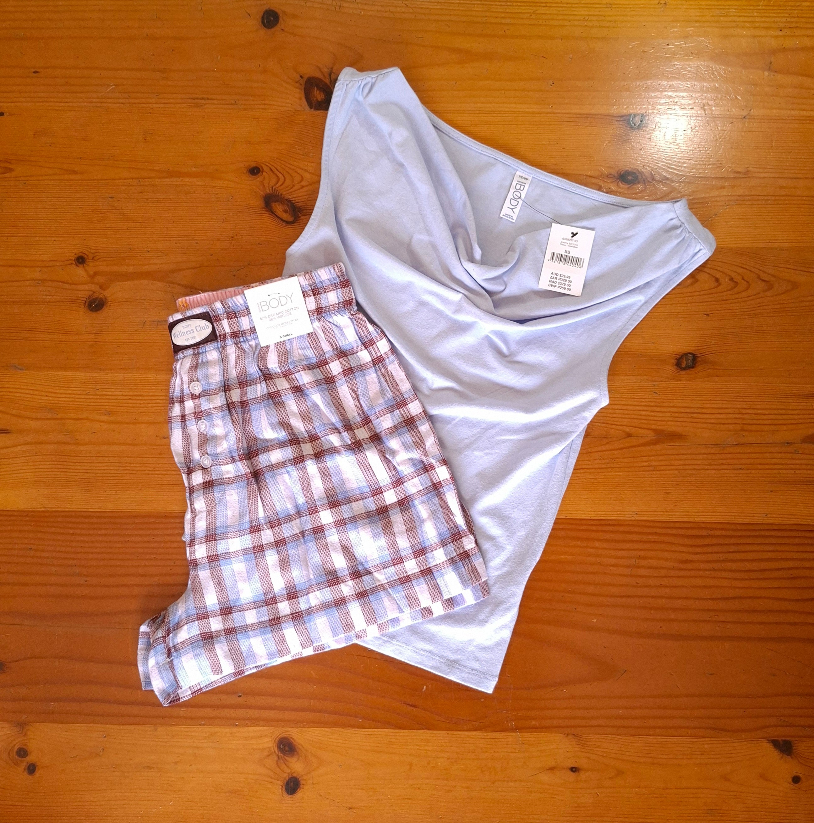 Cotton On Womens Pajama Set Dreamy Soft Tank and Flannel Boyfriend Boxer Short