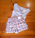 Cotton On Womens Pajama Set Dreamy Soft Tank and Flannel Boyfriend Boxer Short