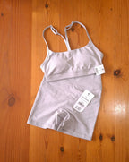 Cotton On Womens Gym Set 365 KeyHole Crop and Ultra Soft Invisible Scrunch Shortie Short
