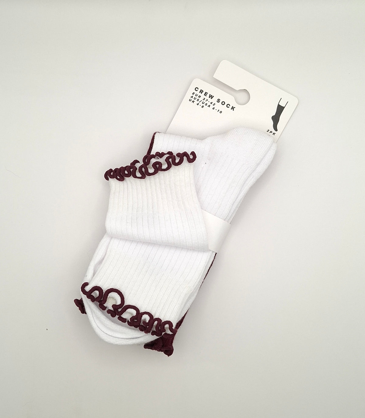 Cotton on women's The Perfect Pair Frill Crew Sock 2PK