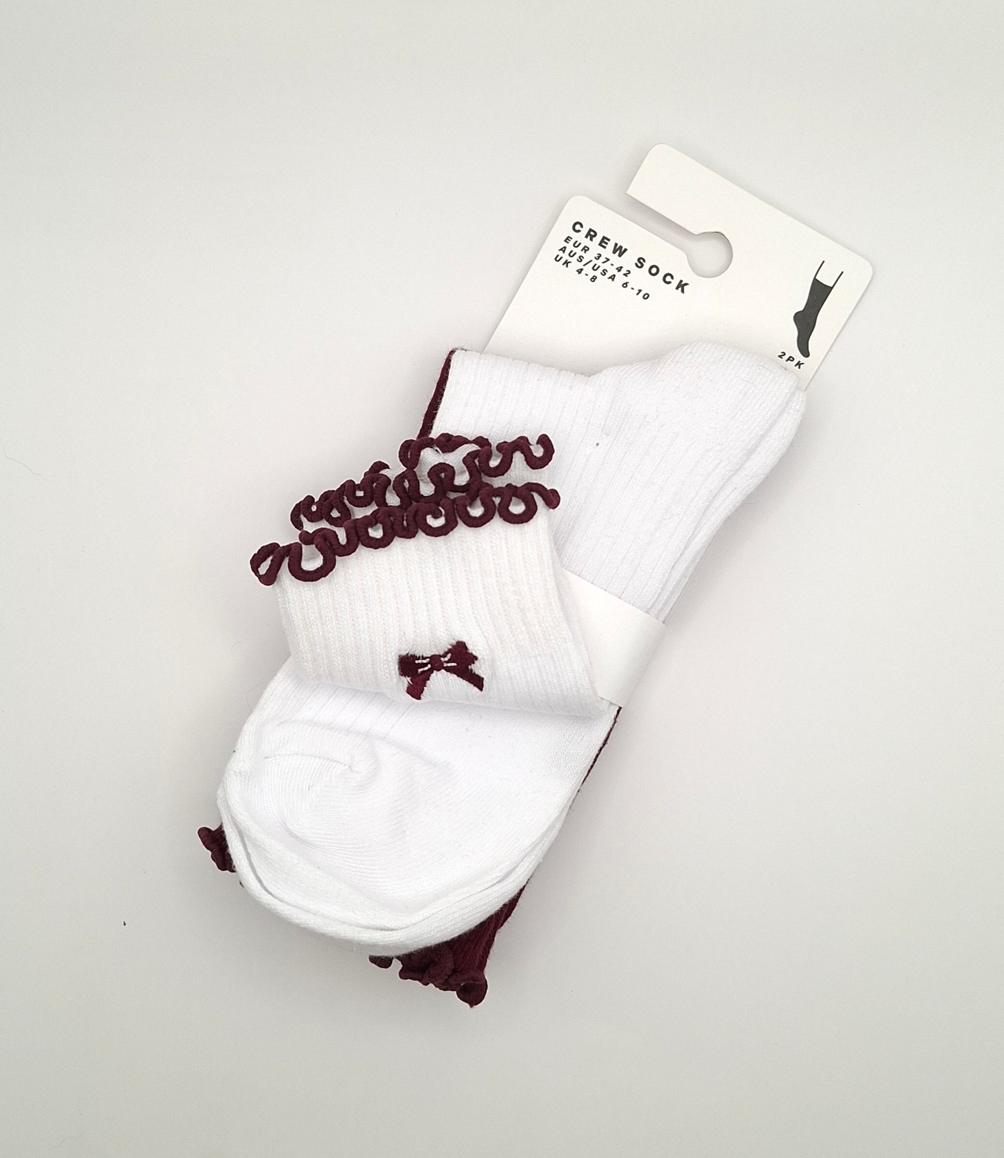Cotton on women's The Perfect Pair Frill Crew Sock 2PK