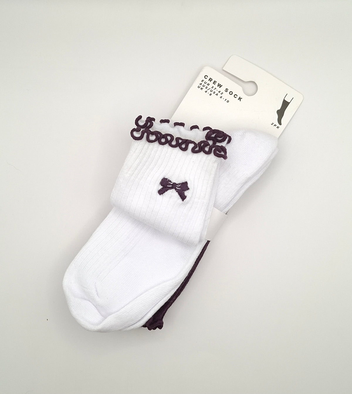 Cotton on women's The Perfect Pair Frill Crew Sock 2PK