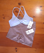 Cotton On Womens Gym Set Ultra Soft Twist Front Crop and Ultra Soft Invisible Scrunch Shortie Short