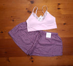 Cotton On Womens Seamless Longline Lace Trim Bralette and Cosy Soft Flannel Short