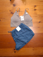 Cotton On Womens Seamless Longline Lace Trim Bralette and Cosy Soft Flannel Short
