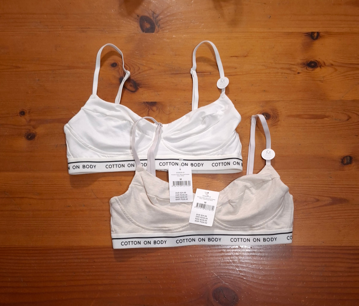 Cotton On Womens 2 Pack Branded Cotton Balconette Bralette