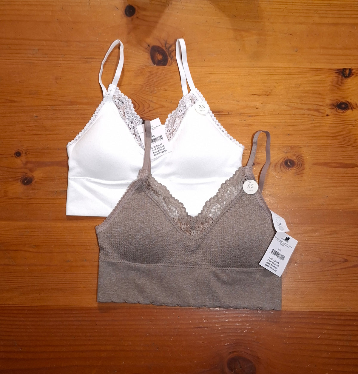 Cotton On Womens Seamless Longline Lace Trim Bralette 2 Pack