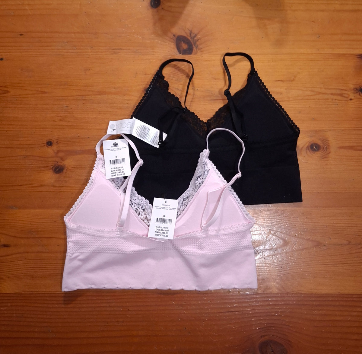 Cotton On Womens Seamless Longline Lace Trim Bralette 2 Pack