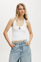 Cotton On Bailey Keyhole Button Detail Halter