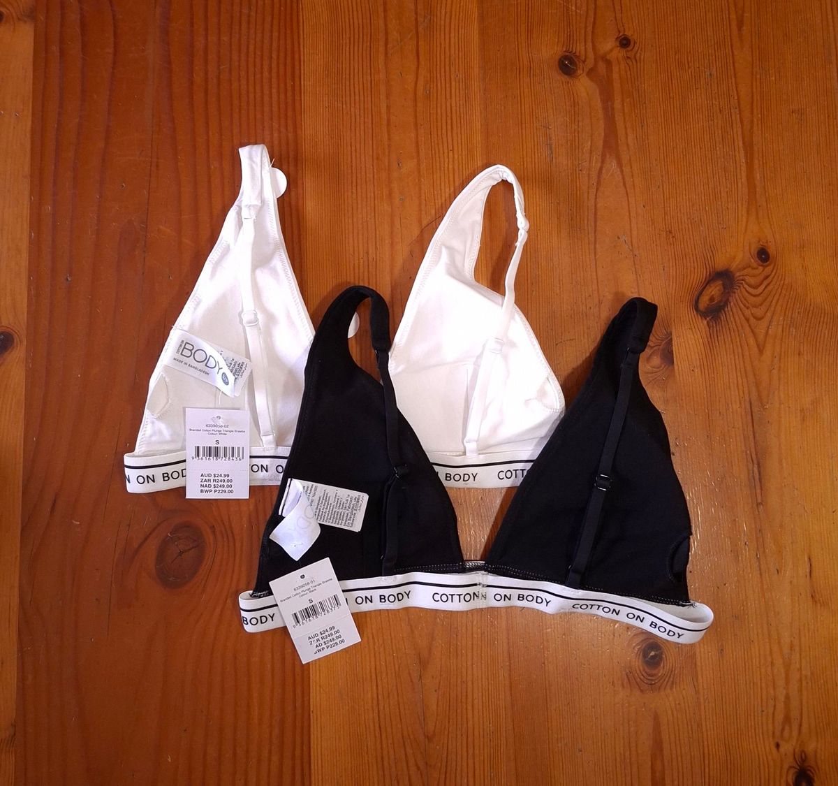 Cotton On Womens 2Pack Branded Cotton Plunge Triangle Bralette