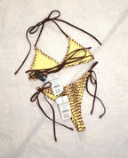 Cotton On Womens Palm Springs Crochet Micro Triangle Bikini Top and Palm Springs Crochet Micro Thong Bikini Bottom