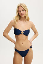 Cotton On Womens Strapless Gathered Bandeau Bikini Top