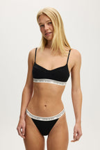Cotton On Womens Branded Balconette Bralette and Tanga G String Brief Set