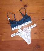 Cotton On Womens Branded Balconette Bralette and Tanga G String Brief Set