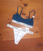 Cotton On Womens Branded Balconette Bralette and Tanga G String Brief Set