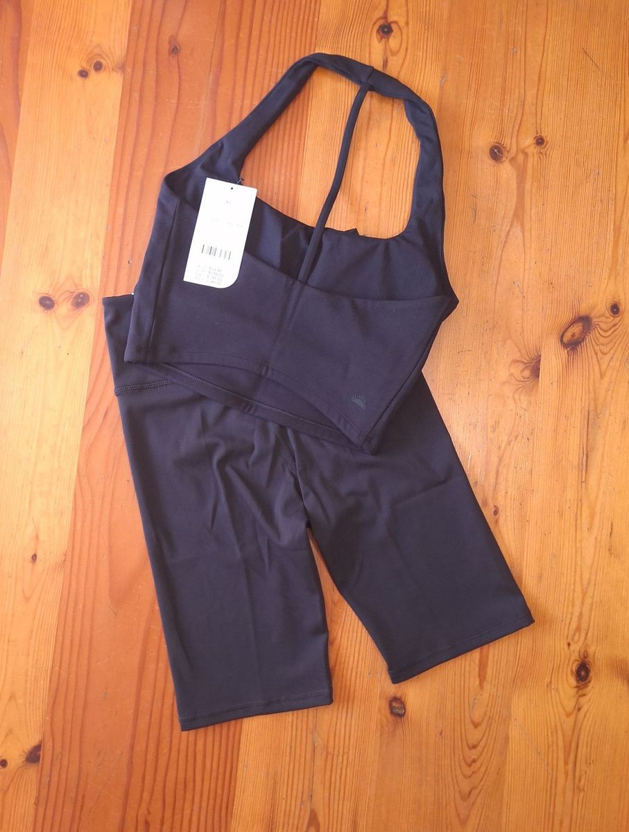 Cotton On Womens Gym Set Ultra Soft T-Bar Tank and Bondi Everyday Mid Length Bike Short