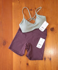 Cotton On Womens Gym Set Ultra Move Scoop V Crop and Ultra Soft Contour Bike Short