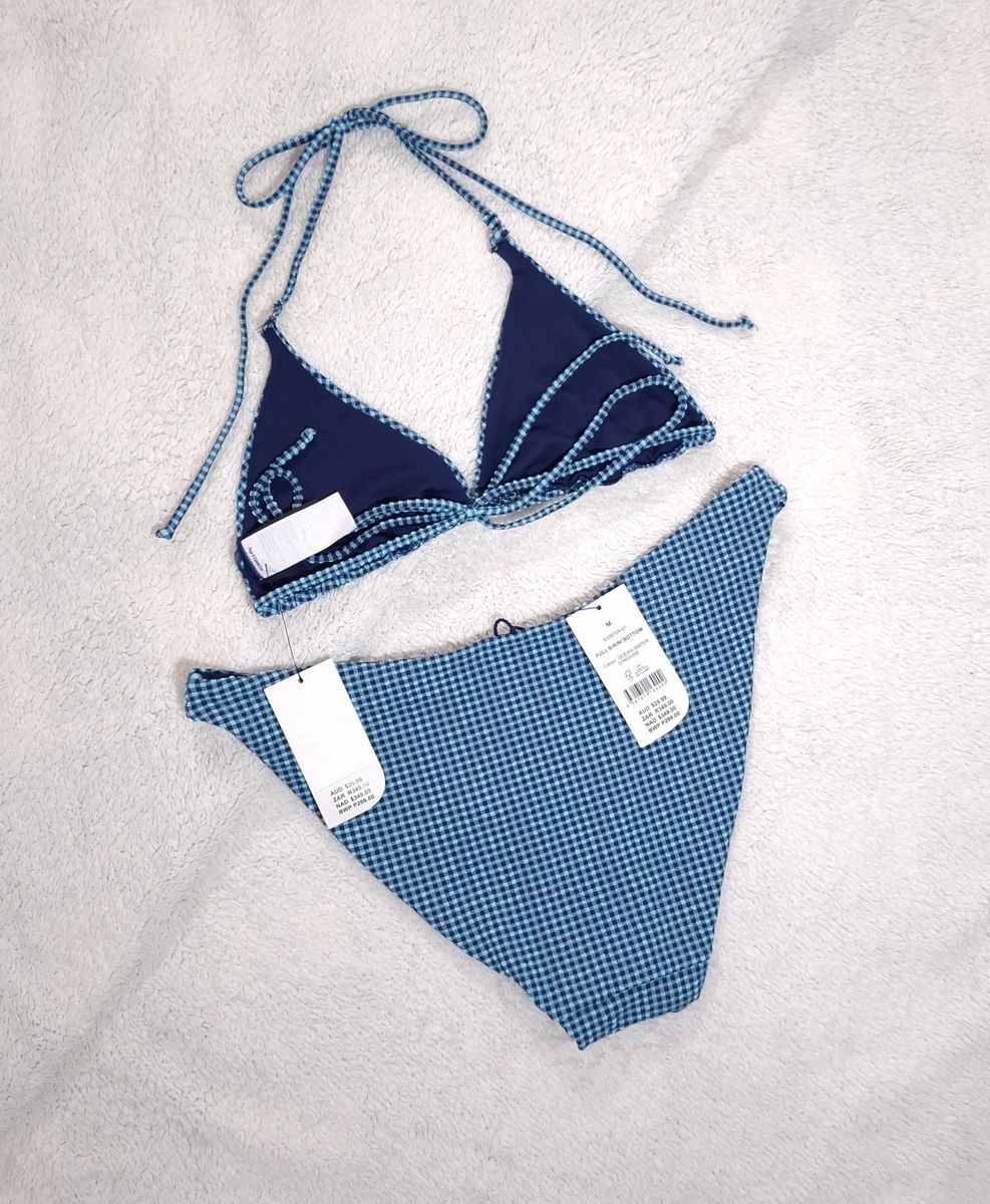Cotton On Womens Micro String Triangle Bikini Top and Full Bikini Bottom