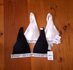 Cotton On Womens 2Pack Branded Cotton Plunge Triangle Bralette