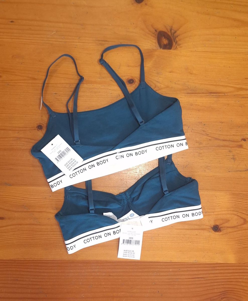 Cotton On Womens Branded Cotton Scoop Bralette and Branded Cotton Balconette Bralette